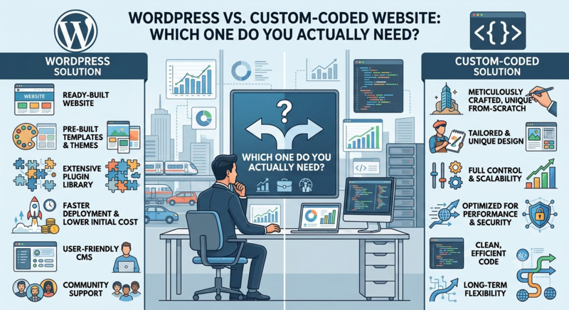 WordPress vs. Custom-Coded Website: Which One Do You Actually Need?